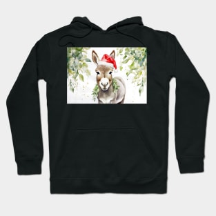 Christmas Donkey Watercolour Hoodie